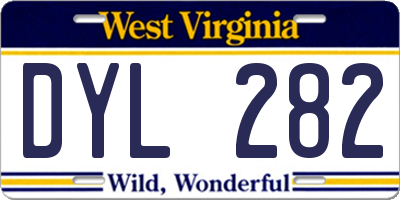 WV license plate DYL282