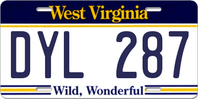 WV license plate DYL287