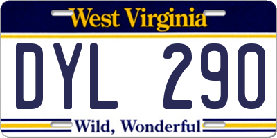 WV license plate DYL290