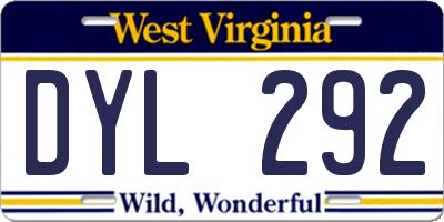 WV license plate DYL292