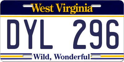 WV license plate DYL296