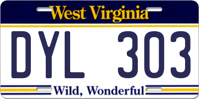 WV license plate DYL303