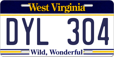 WV license plate DYL304