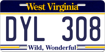 WV license plate DYL308