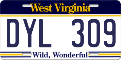 WV license plate DYL309