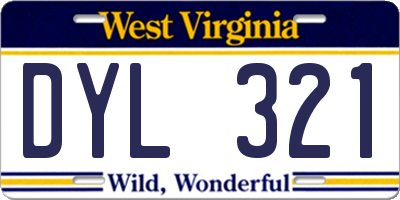 WV license plate DYL321