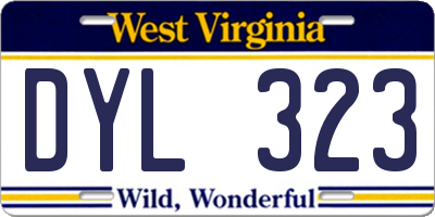 WV license plate DYL323