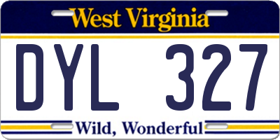 WV license plate DYL327