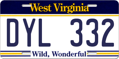 WV license plate DYL332