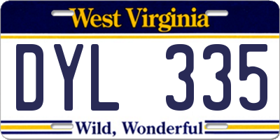 WV license plate DYL335