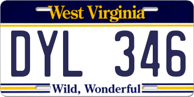 WV license plate DYL346