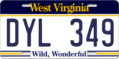 WV license plate DYL349