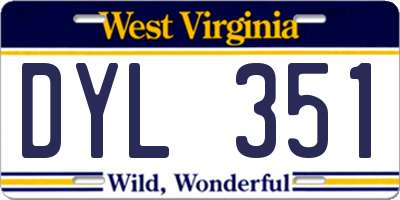 WV license plate DYL351
