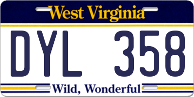 WV license plate DYL358
