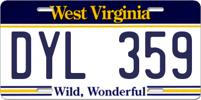 WV license plate DYL359