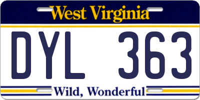 WV license plate DYL363
