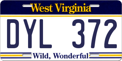 WV license plate DYL372
