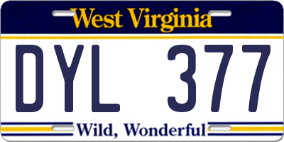 WV license plate DYL377