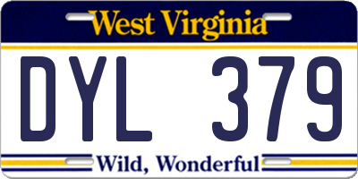 WV license plate DYL379