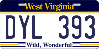 WV license plate DYL393