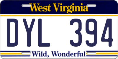 WV license plate DYL394