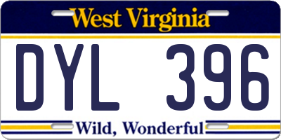 WV license plate DYL396