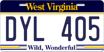 WV license plate DYL405