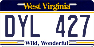 WV license plate DYL427