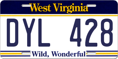 WV license plate DYL428