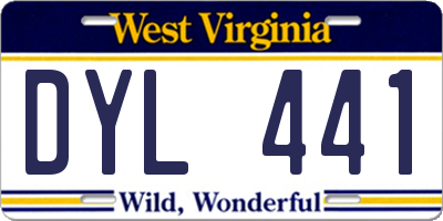 WV license plate DYL441