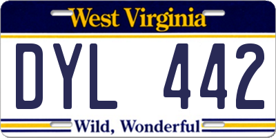 WV license plate DYL442