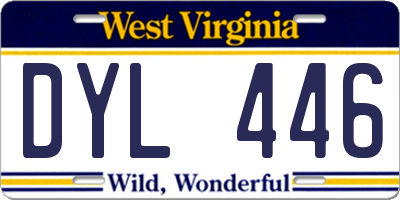 WV license plate DYL446