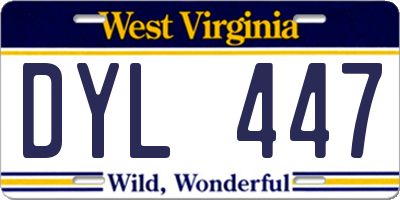 WV license plate DYL447