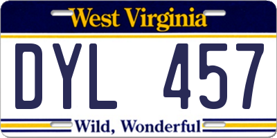 WV license plate DYL457