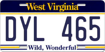 WV license plate DYL465