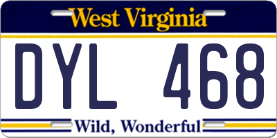 WV license plate DYL468