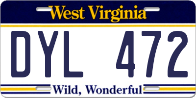 WV license plate DYL472