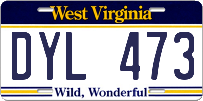 WV license plate DYL473