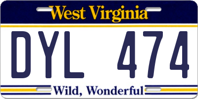 WV license plate DYL474