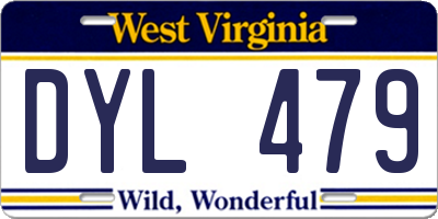 WV license plate DYL479