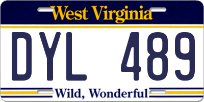 WV license plate DYL489