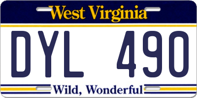 WV license plate DYL490