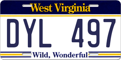 WV license plate DYL497
