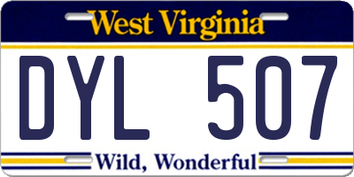 WV license plate DYL507