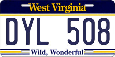 WV license plate DYL508