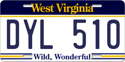 WV license plate DYL510