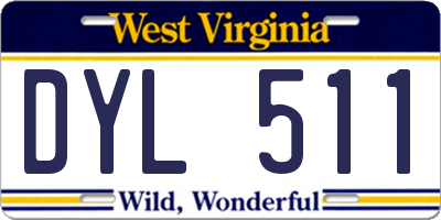 WV license plate DYL511
