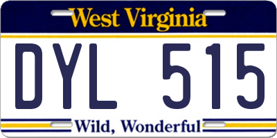 WV license plate DYL515