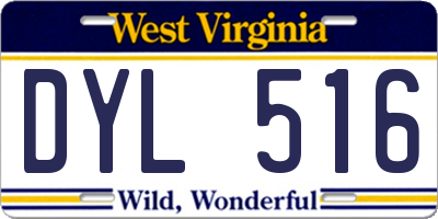 WV license plate DYL516