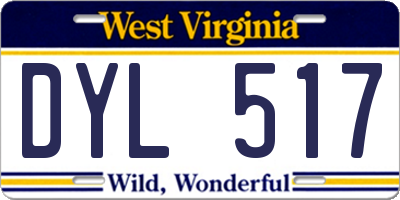 WV license plate DYL517